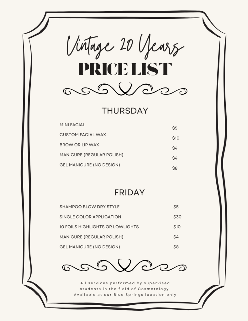 July 2025 20 Year Vintage Pricing